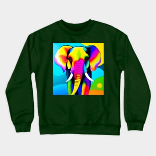 Colorful Elephant Digital Sand Art Portrait (MD23Ar036b) Crewneck Sweatshirt